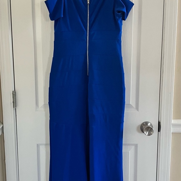 Honey and Rosie Royal Blue Bodycon Off the Shoulder Evening Gown - Medium - Picture 2 of 10